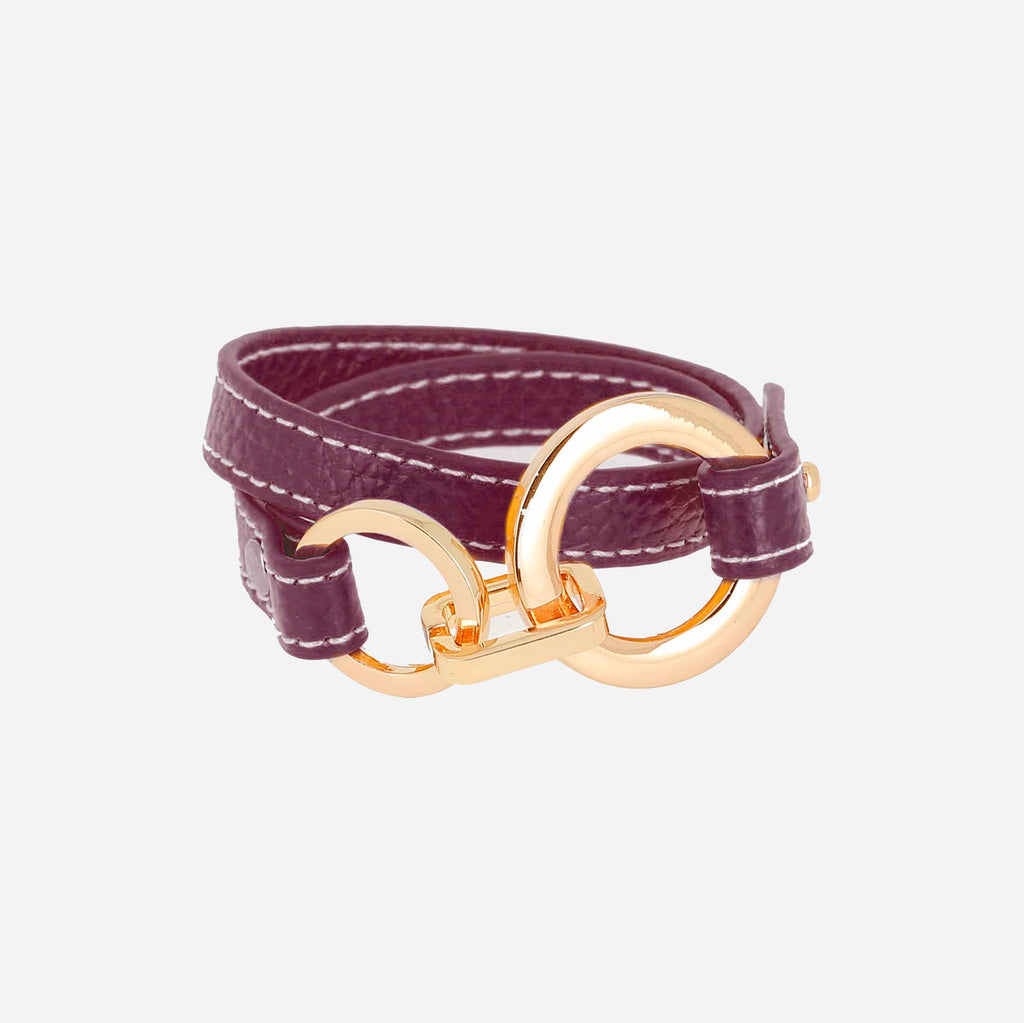 PULSERA CUERO MALVA